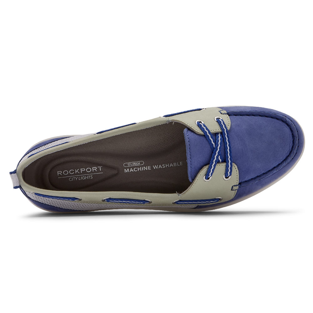 Rockport Boat Shoes For Womens Blue - Ayva Washable - VS7425613